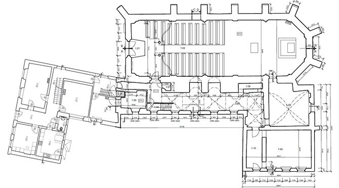 CAD Grundriss eines Gebäudes