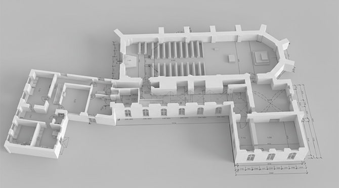 3D Grundriss einer Kriche