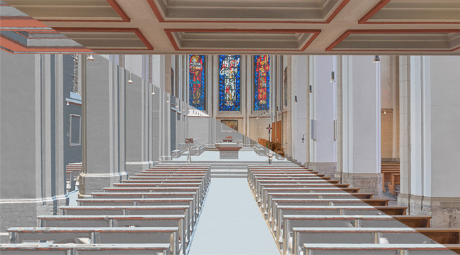 Fotogrammetrie Kirche Innenraum